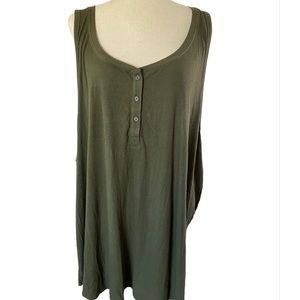 Torrid sleep green ribbed soft tank top size 6